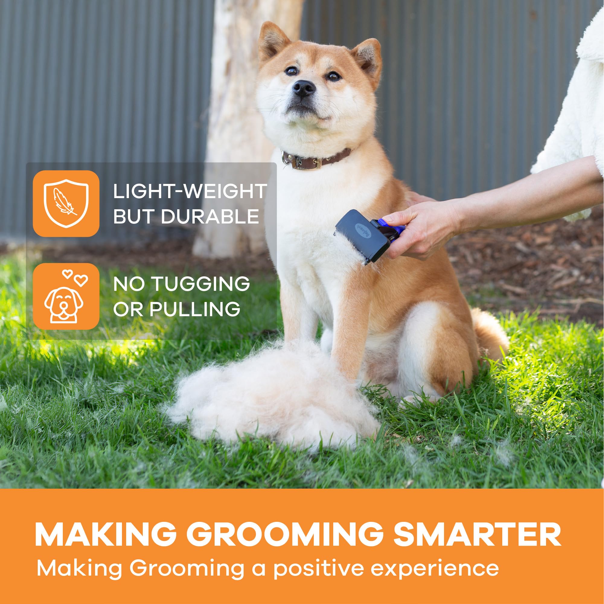 Cepillo de pelo para perros, gatos y mascotas de pelo corto, cepillo ligero para desprendimiento, masaje y aseo – Peine desenredante y suministros de deshedder - pequeño, azul