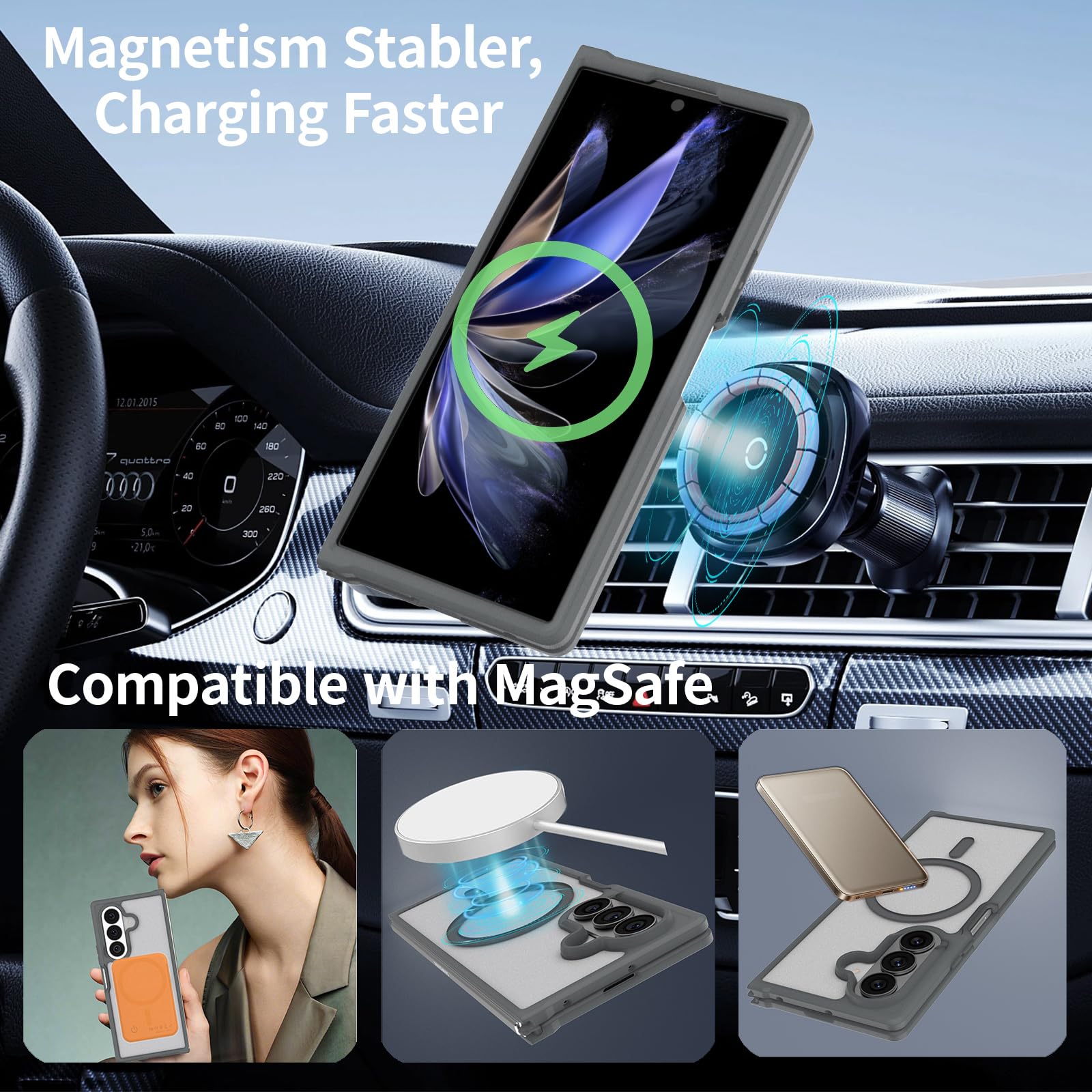 Custodia magnetica per Samsung Galaxy Z Fold 8 Ultra, adatta per MagSafe