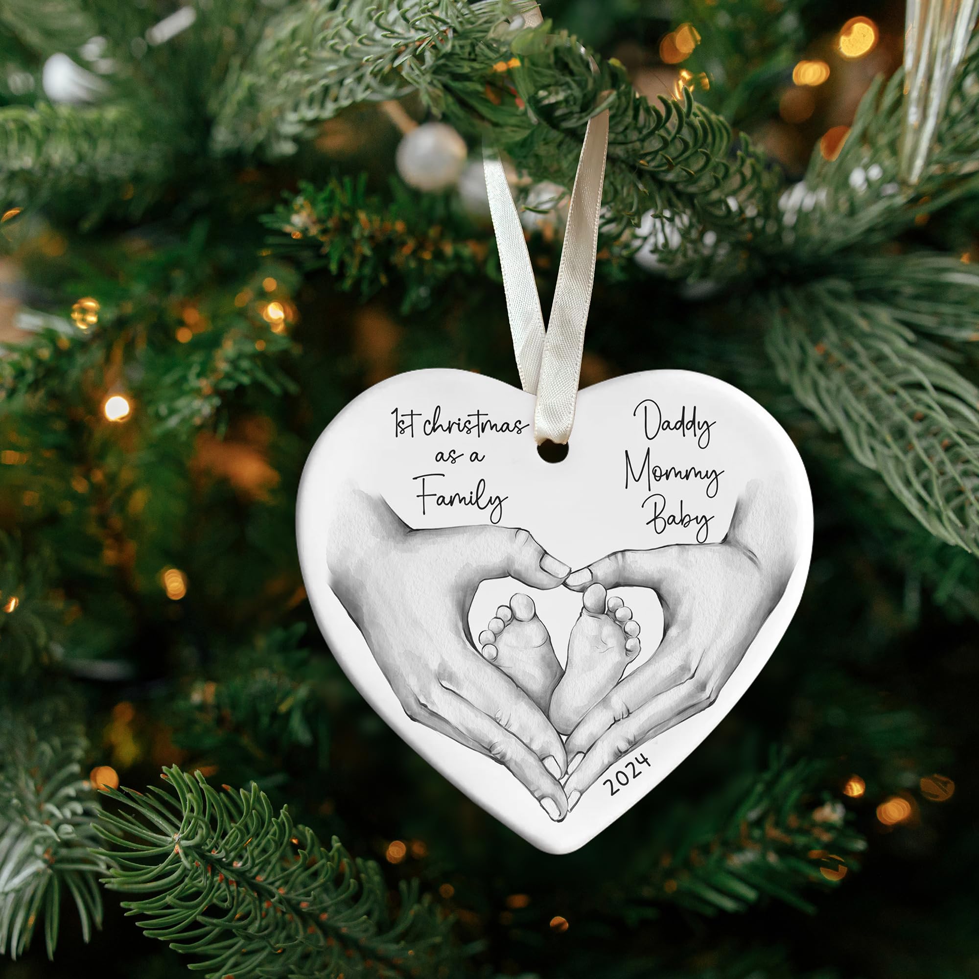 Holiday Ornament First Christmas As Mommy And Daddy Ornament 1st