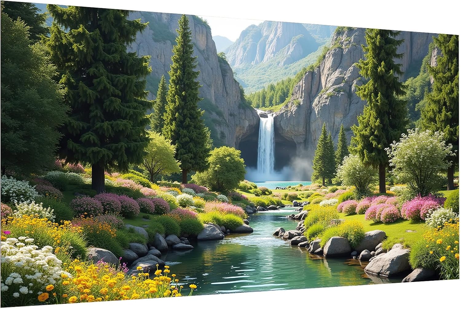 ATDMS Large Diamond Art Kits for Adults DIY 5D Landscape Diamond Painting Kits for Adults Full Drill Mountain Waterfall Diamond Art Painting Forest Gem Art Kits for Home Wall Decor 27.5x15.7 Inch