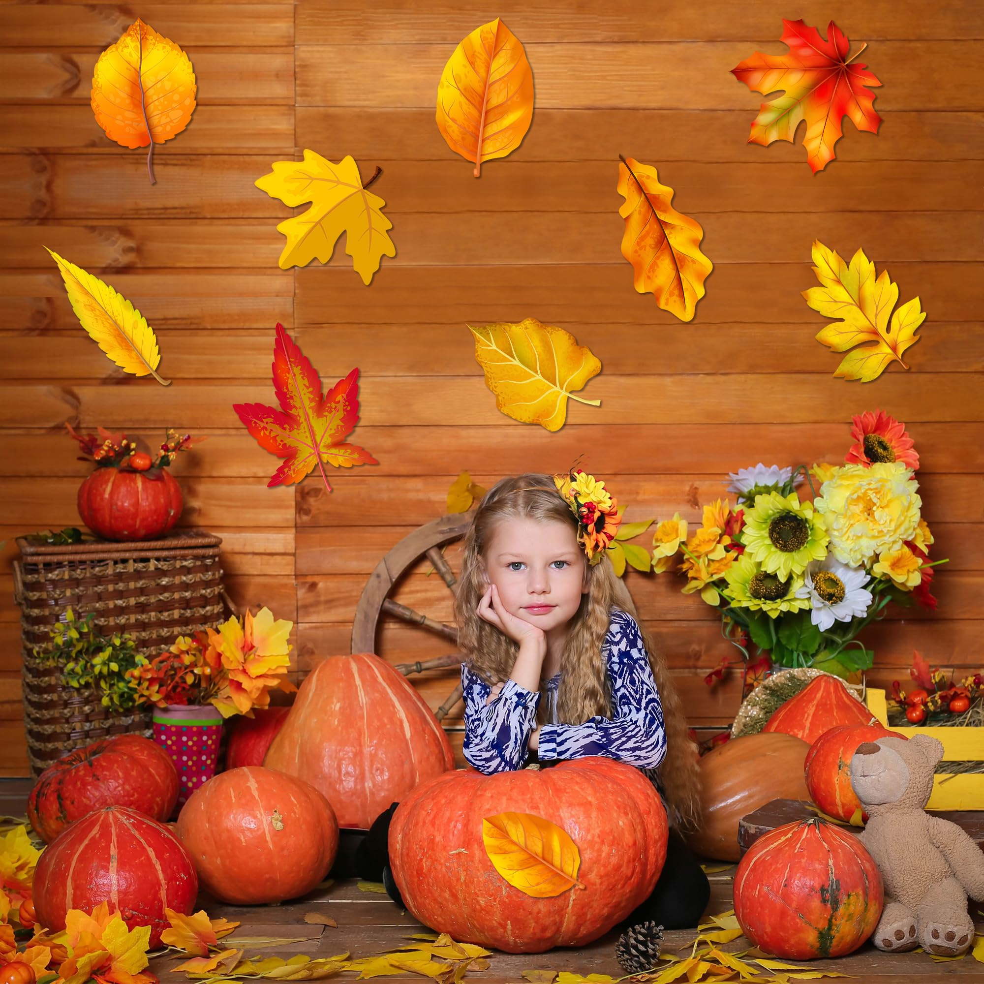 45 Herbst-Ahornblätter Ausschnitte Für Pinnwand-Deko – 9 Stile, Mit 100 Klebepunkten, Für Thanksgiving & Klassenraum