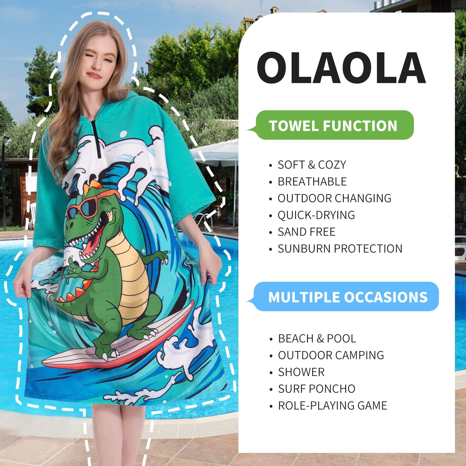 SOLA Poncho Hooded Changing Towel - Beach Surf Triathlon