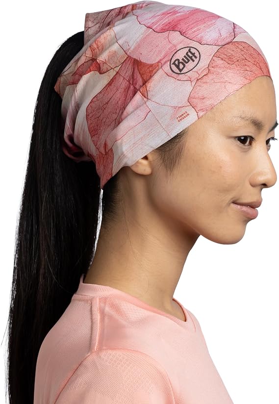 Buff CoolNet UV Half Neck Gaiter, UPF 50 Sun Protection, Breathable, Cooling Bandana, Versatile, Quick Dry Face Mask, Senia Azalea, Adult Size