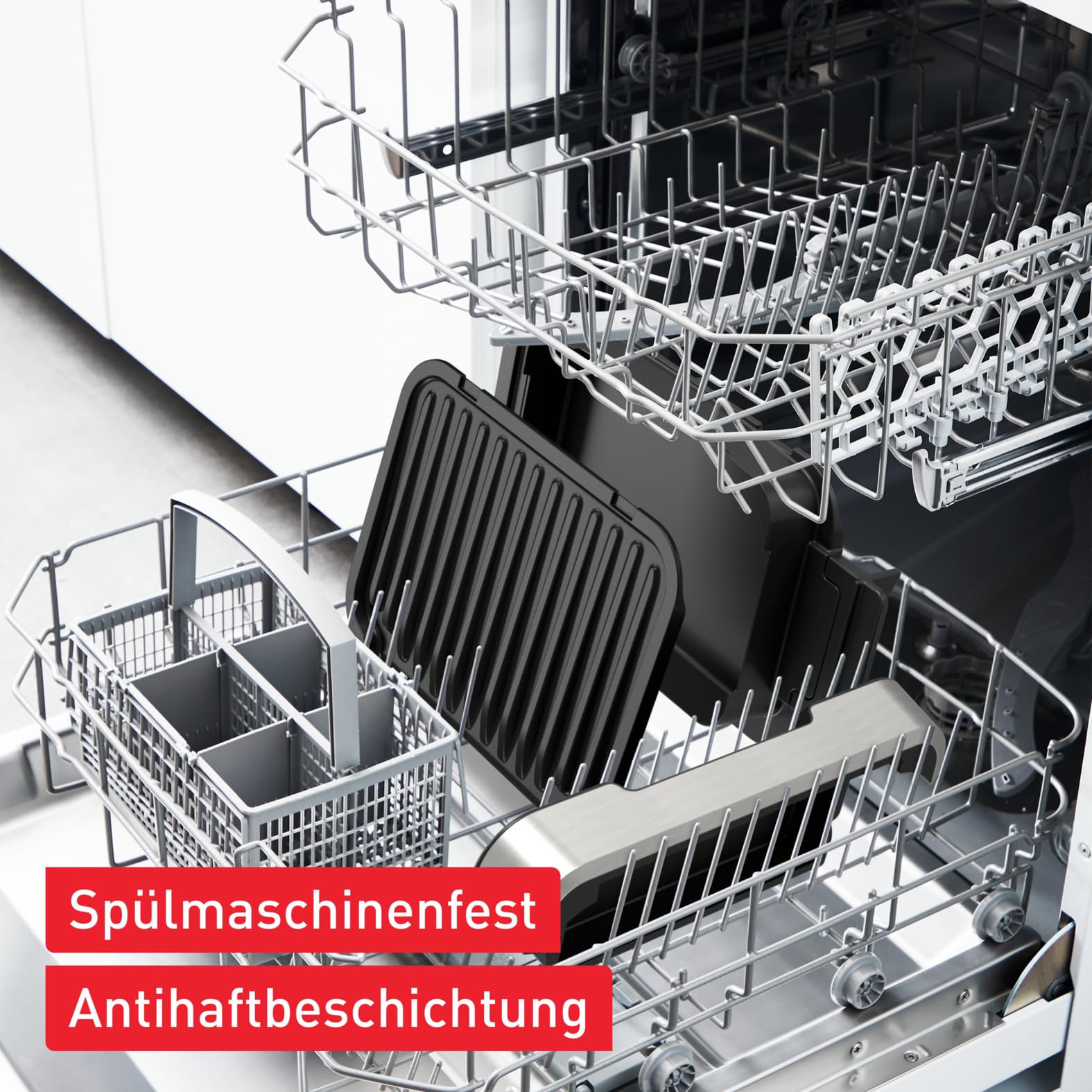Tefal OptiGrill 4in1 Kontaktgrill GC776D10, 9 Programme, spülmaschinengeeignet