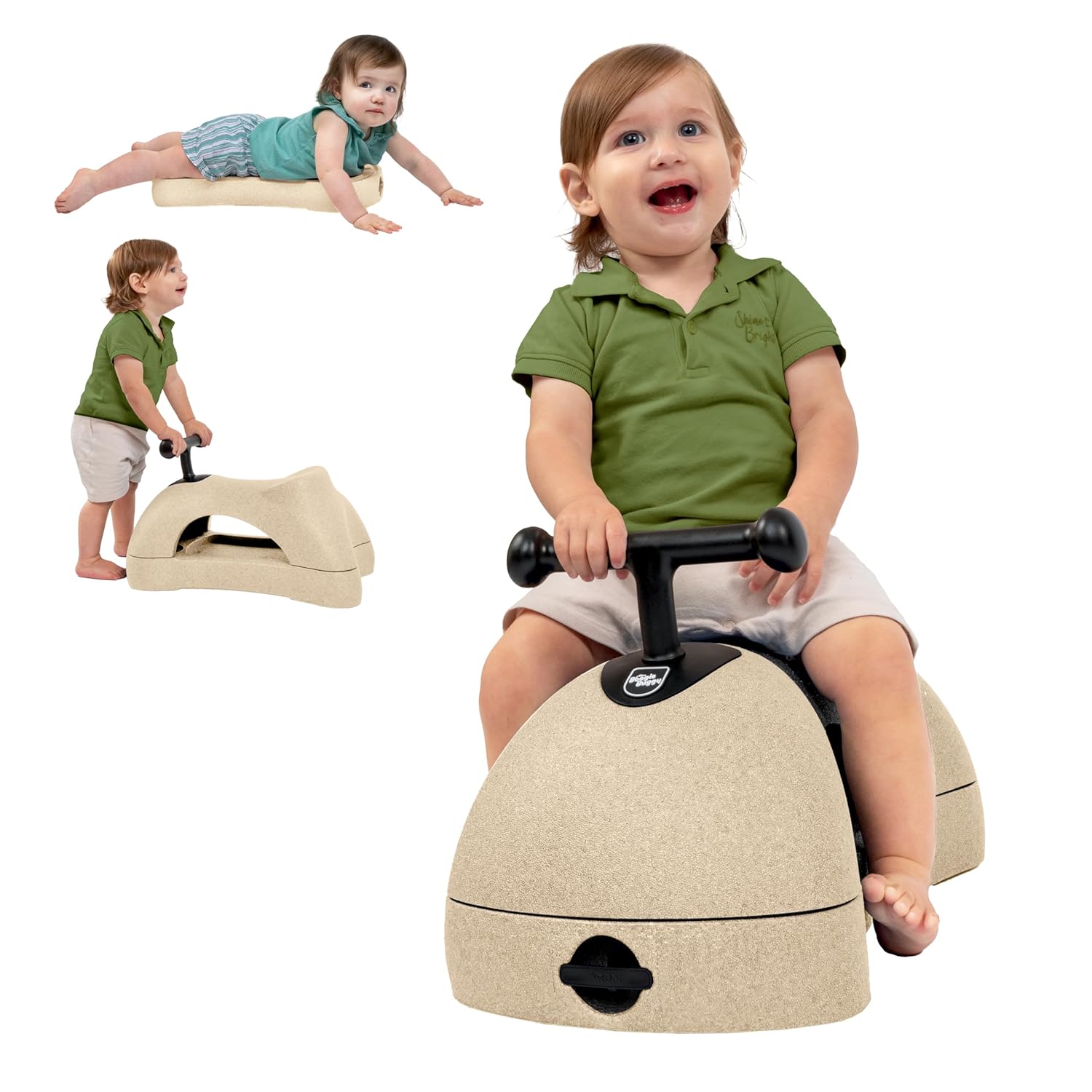 Nuby Boogie Buggy 3-in-1 Scooter for Kids – Walker, Scooter & Caster Board, Lightweight EPP Foam, Waterproof, Indoor & Outdoor Ride-On Toy, Balance & Coordination Development, Beige Boogie Buggy