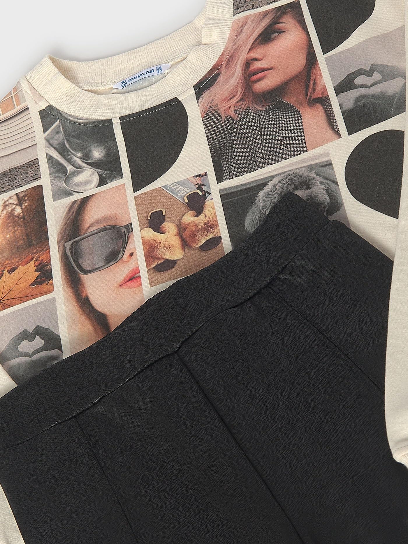 Mayoral Compl. Leggings Fleece per Bambine e Ragazze Nero