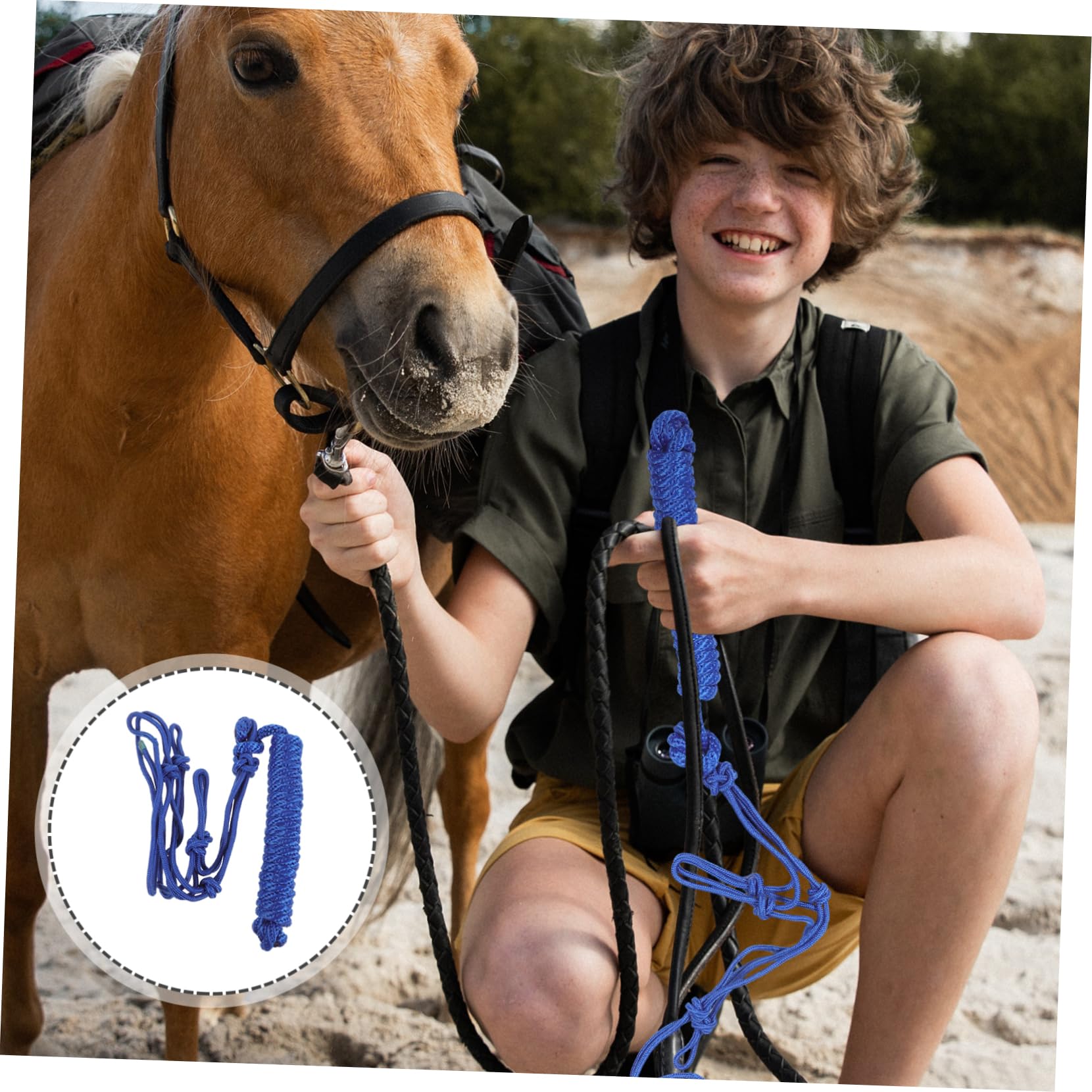 Cabestro De Cuerda Tejida para Caballos De Exterior Accesorio De Entrenamiento Profesional para Montar y Practicar Animales