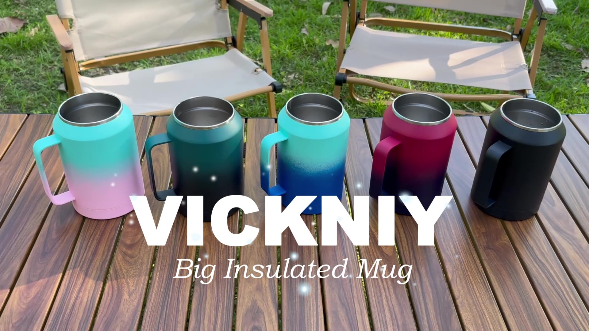 Amazon.com | VICKNIY 32 oz Mug Tumbler with Handle and Straw