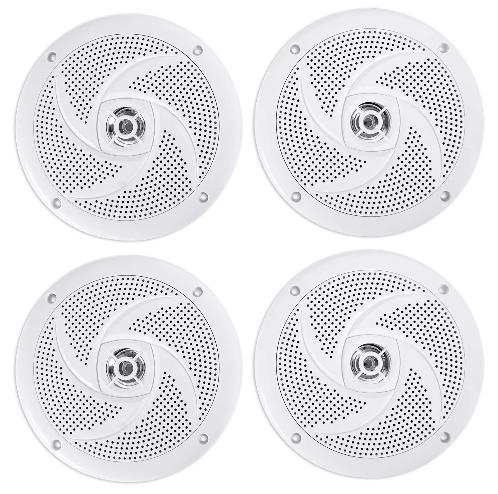 Rockville RSM65W 6.5" Water-Resistant Shallow Slim Marine Boat, 4-Pack