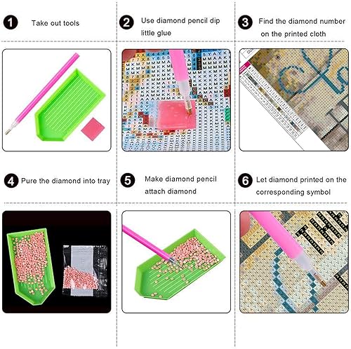 Miniatura 3 de UPINS Kit de pintura de diamante 5D para adultos, tema de amor, redondo, taladro completo, manualidades, puntos de diamante, suministro de lienzo