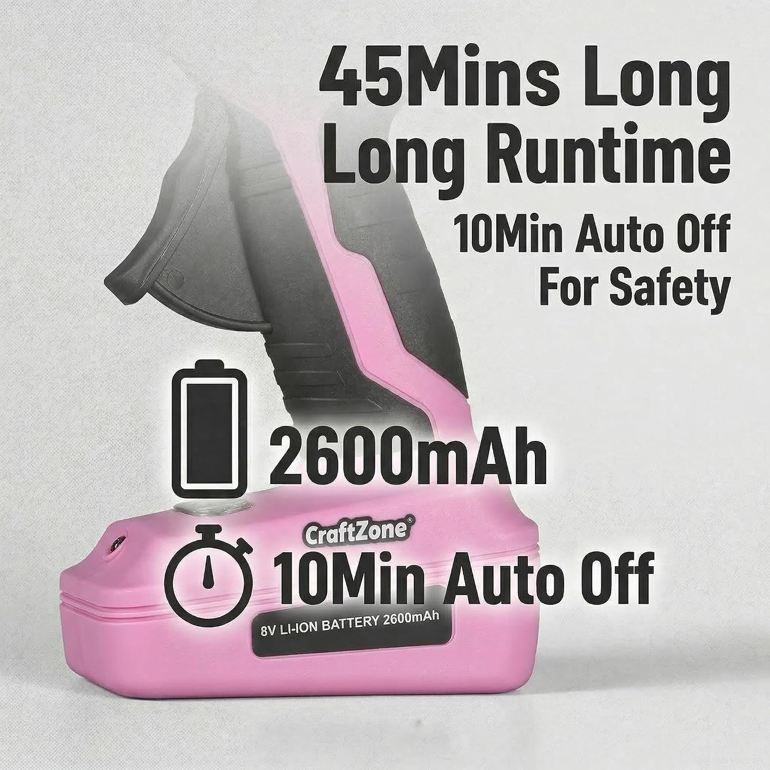 Cordless Hot Glue Gun | 8V Rechargeable Fast Preheating Glue Gun Kit with 50pcs Colorful Glue Sticks | Cordless & Rechargeable Glue Gun with Charger for DIY Art Craft Projects | Pink