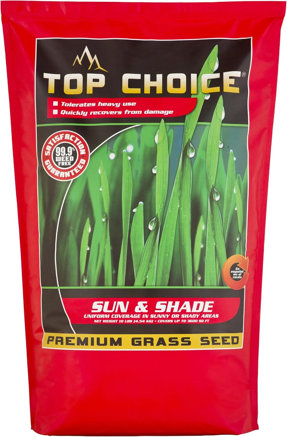 Top Choice 100340 Sun and Shade 2 Grass Seed Bag, 10Pound