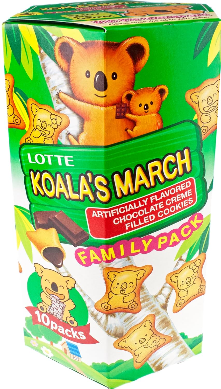 Lotte Koala's March Galleta con Crema de Chocolate Tamaño Familiar, 6.89 oz