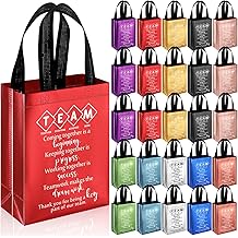 Sweetude Team Appreciation Gifts Bags Reusable with Handles Gift Bags Employee Appreciation Gift Bag for Staff Coworker Teacher Team Building(10 Colors,25pcs)