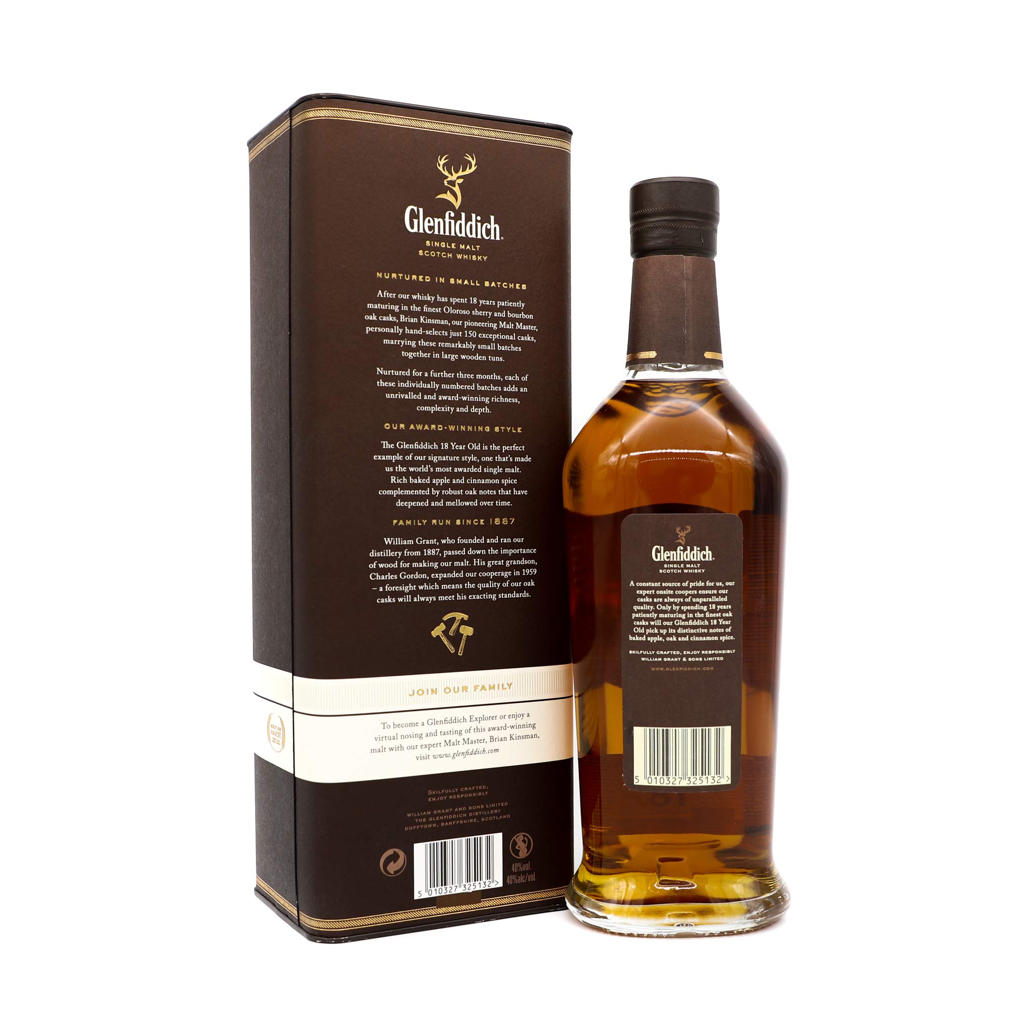 Glenfiddich 18 Years Old Single Malt Scotch Whisky, 700 ml