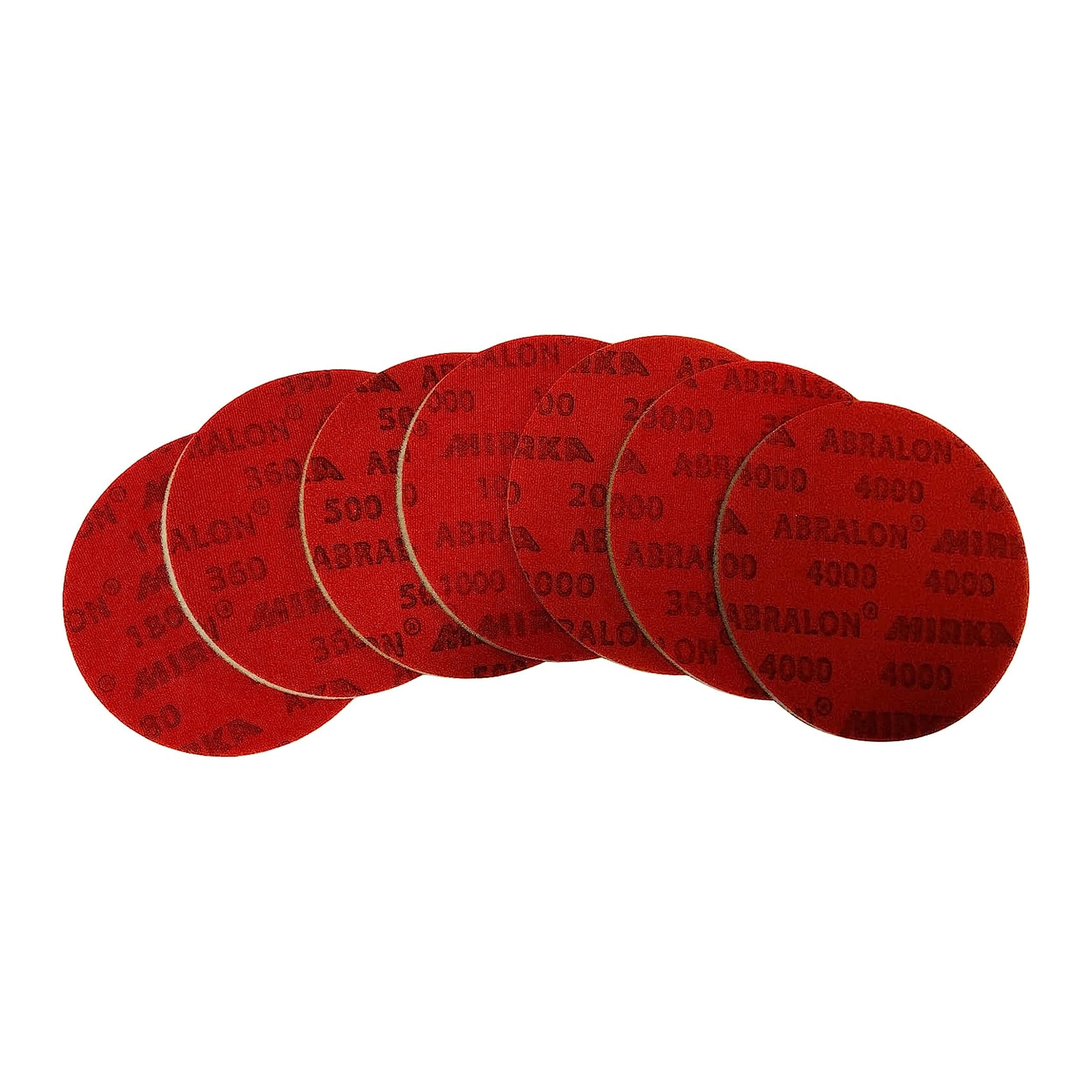 EMAX - Almohadilla de lijado Abralon 180 360 500 1000 2000 3000 4000 Grit | Almohadillas de lijado para bolos | Accesorios para bolos | Juego de almohadillas de lijado para bolas de bolos | Ø 150 mm