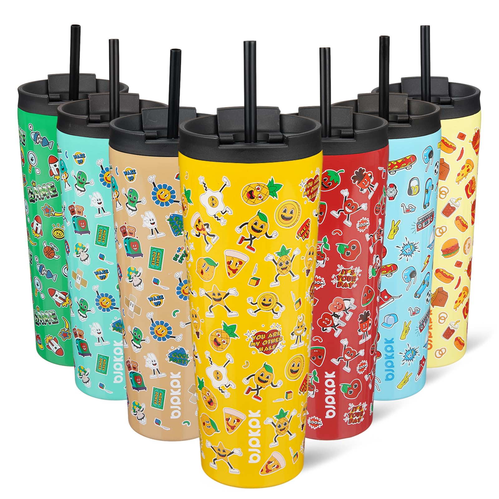 BJPKPK 26 oz Coffee Tumbler with Straw, Insulated Stainless Steel Cup
