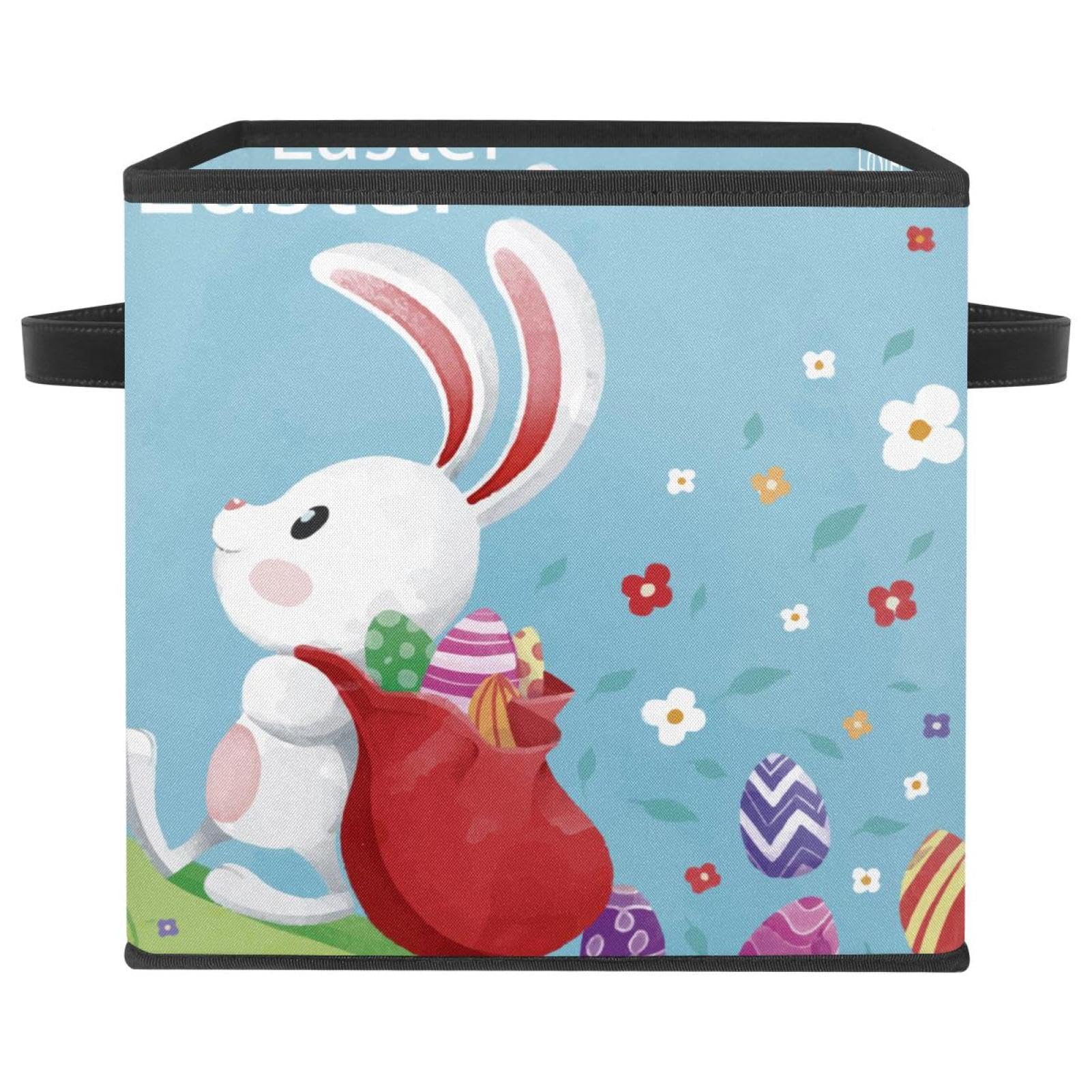 Cube de rangement pliable en tissu organiseur bacs avec poignées pour maison