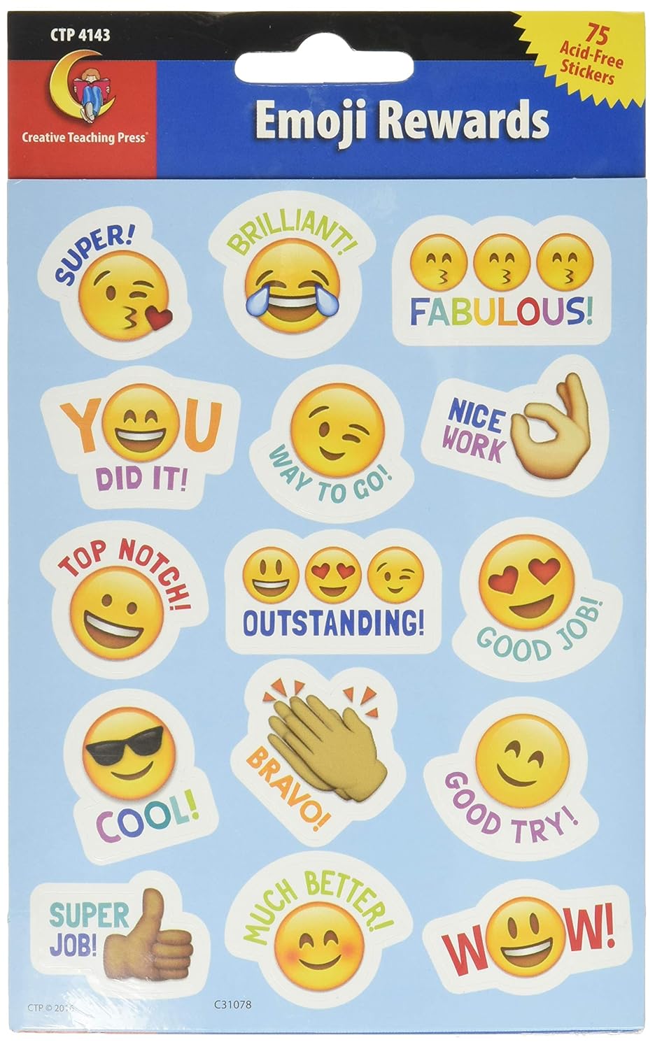 creative teaching press emoji rewards stickers 4143 home kitchen