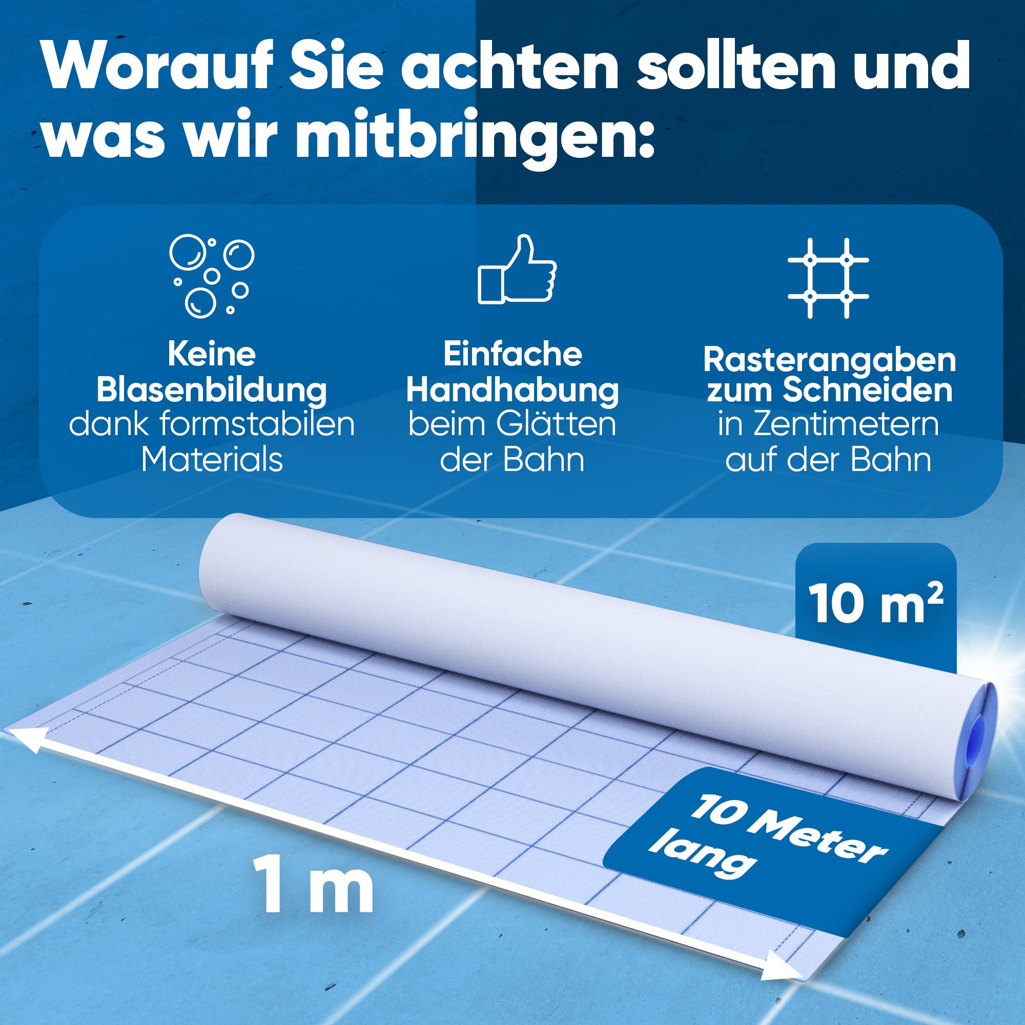Bauhandel24 - Abdichtungsbahn D11 10m², Abdichtbahn Dusche, Dichtfolie Bad, Dichtbahn Duschelement