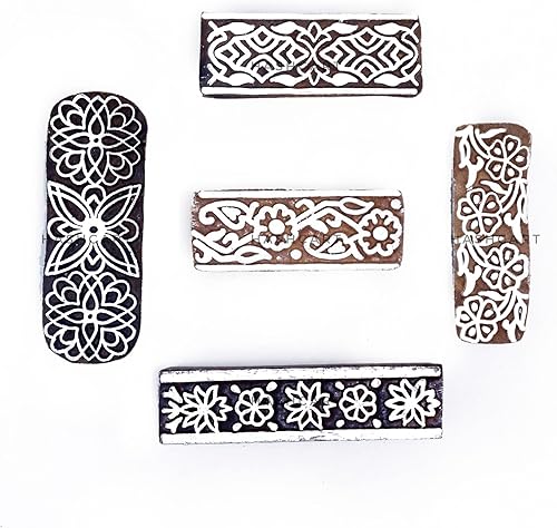 Miniatura 2 de Sellos de bloques de madera en forma de borde para impresión en bloques, sellos de madera para cerámica, tatuajes tallados a mano, bloques de