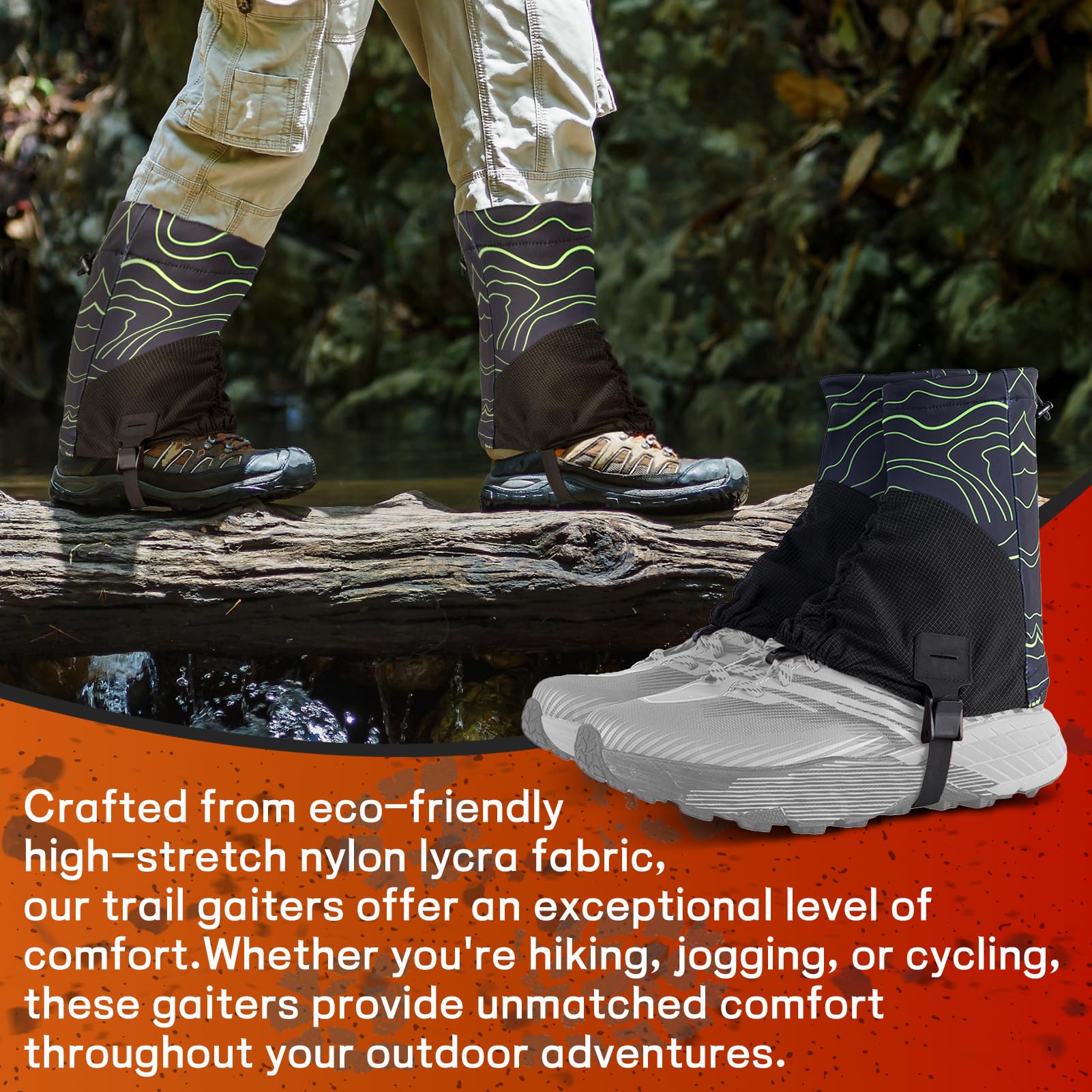 Ghette Da Trail Impermeabili Unisex - Coppia 20cm - Per Escursionismo E Arrampicata - Nero - Foto 7