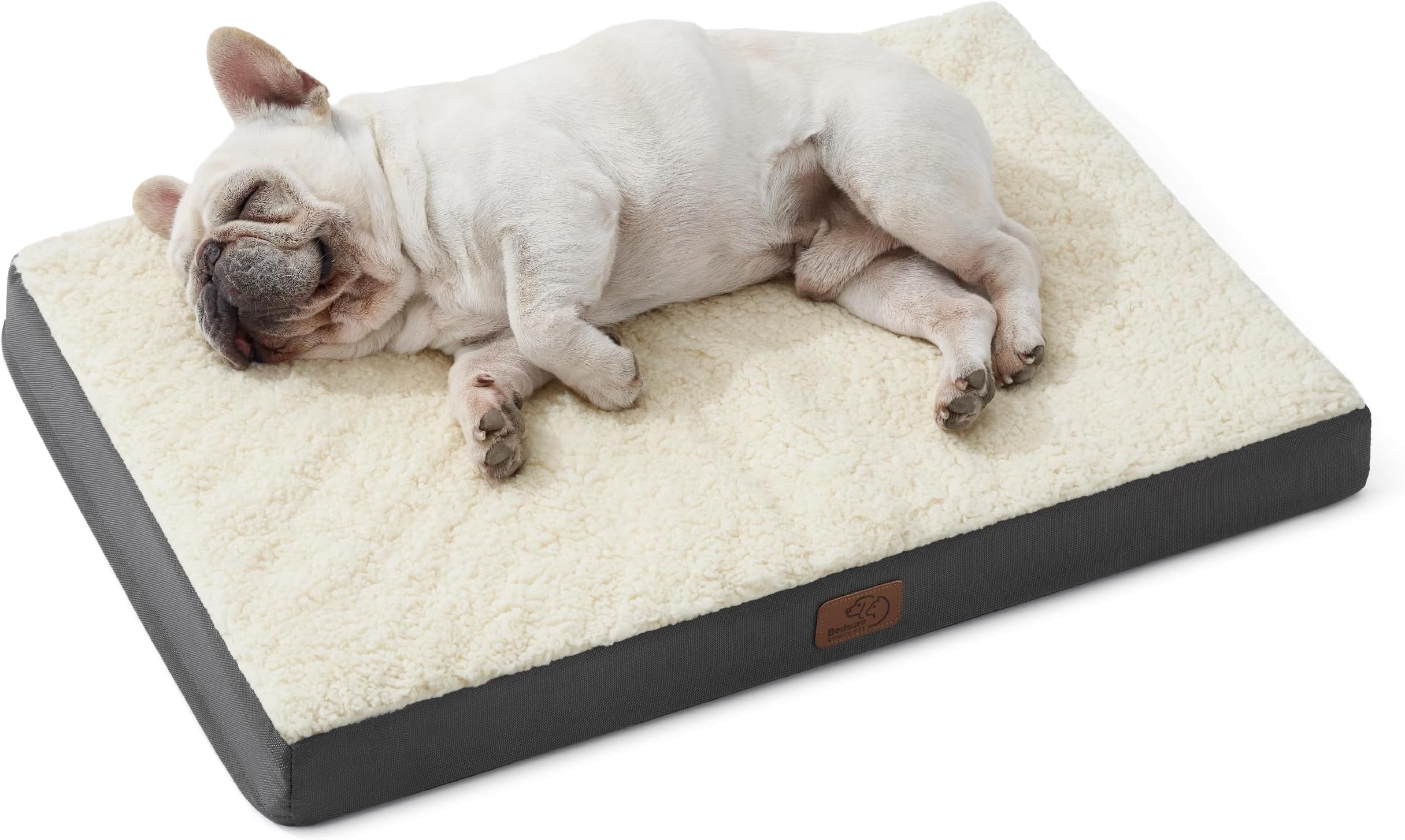 Bedsure Washable Dog Bed Medium Size Dog with Comfy Sherpa, 30x20in Grey