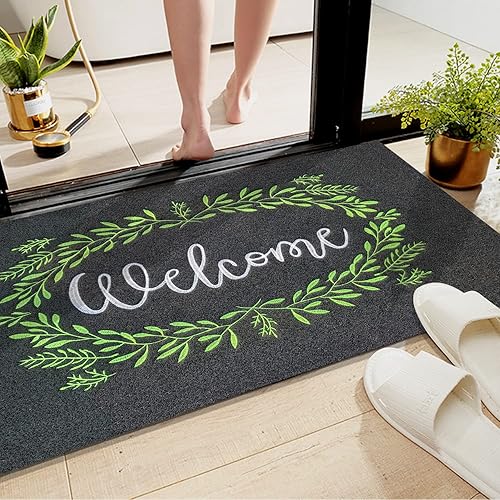 Miniatura 6 de Tapete de bienvenida grande para entrada principalcocherapatioexterioresáreas de alto tráficozapatos, parte trasera de goma antideslizante, alta