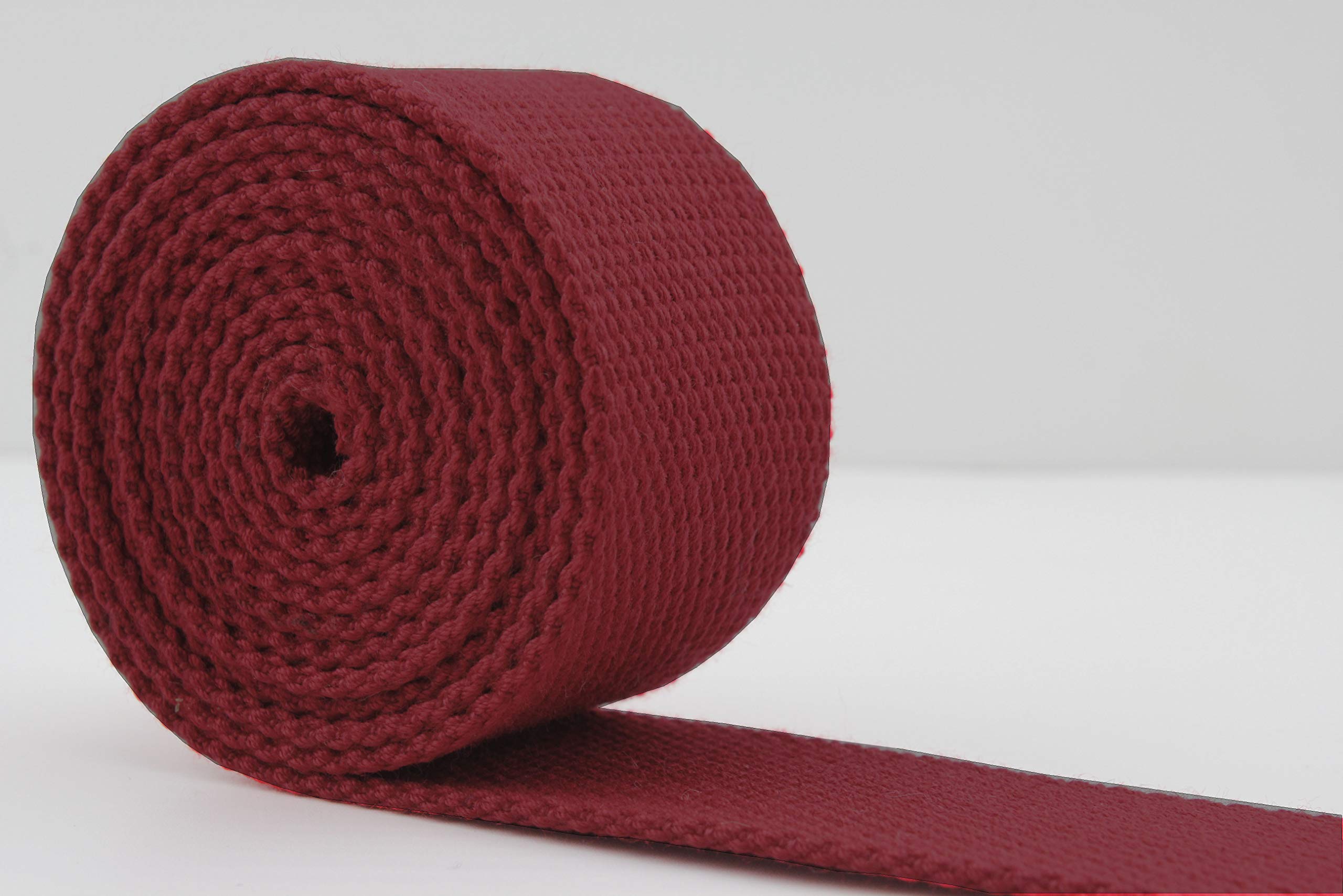 Polyester-Cotton Blend Webbing Ribbon 1 1/2 inch (38mm) Heavy Weight Strap Replacement 5 Yards Red ZB33