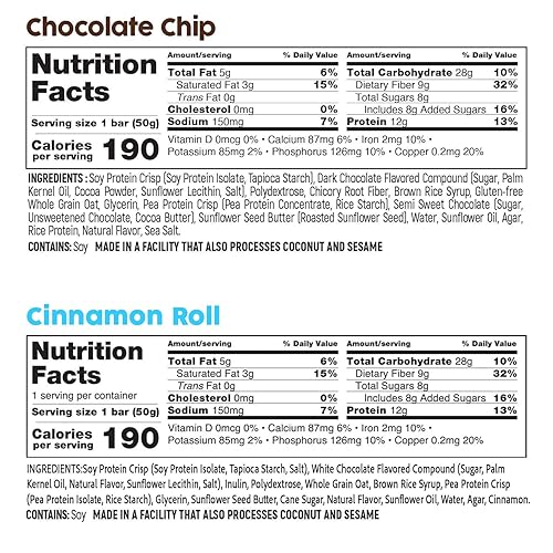 Miniatura 25 de No Nuts! Barras de proteínas veganas 100 % libres de nueces, libre de lácteos, proteínas + barras energéticas, orgánicas, Kosher, sin huevos, sin