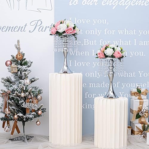 Miniatura 2 de 10 jarrones metálicos para centros de mesa de boda, soportes líderes de camino de boda, soportes de araña de cristal acrílico para decoración de