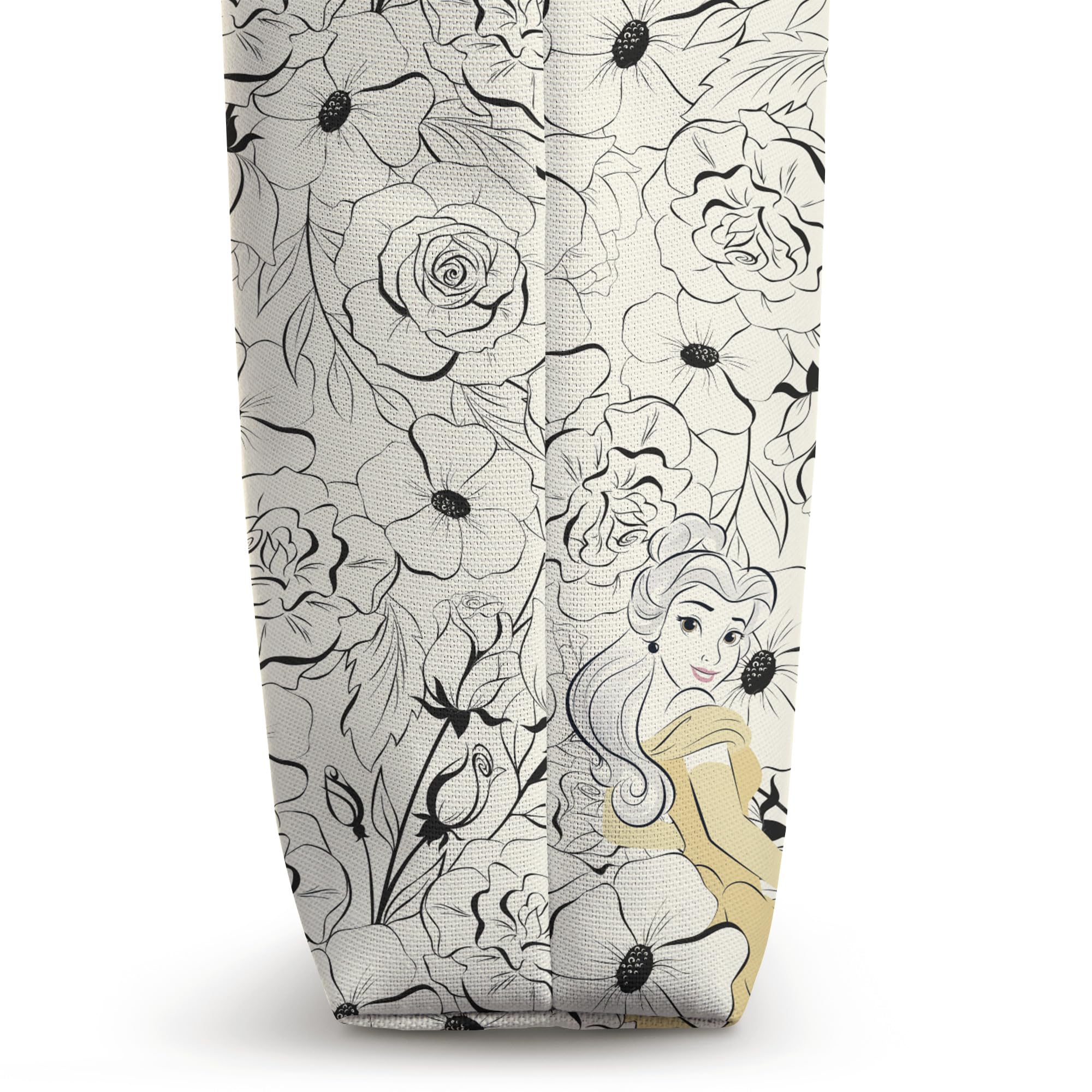 Disney Princess Belle Floral Print Cream Tote Bag
