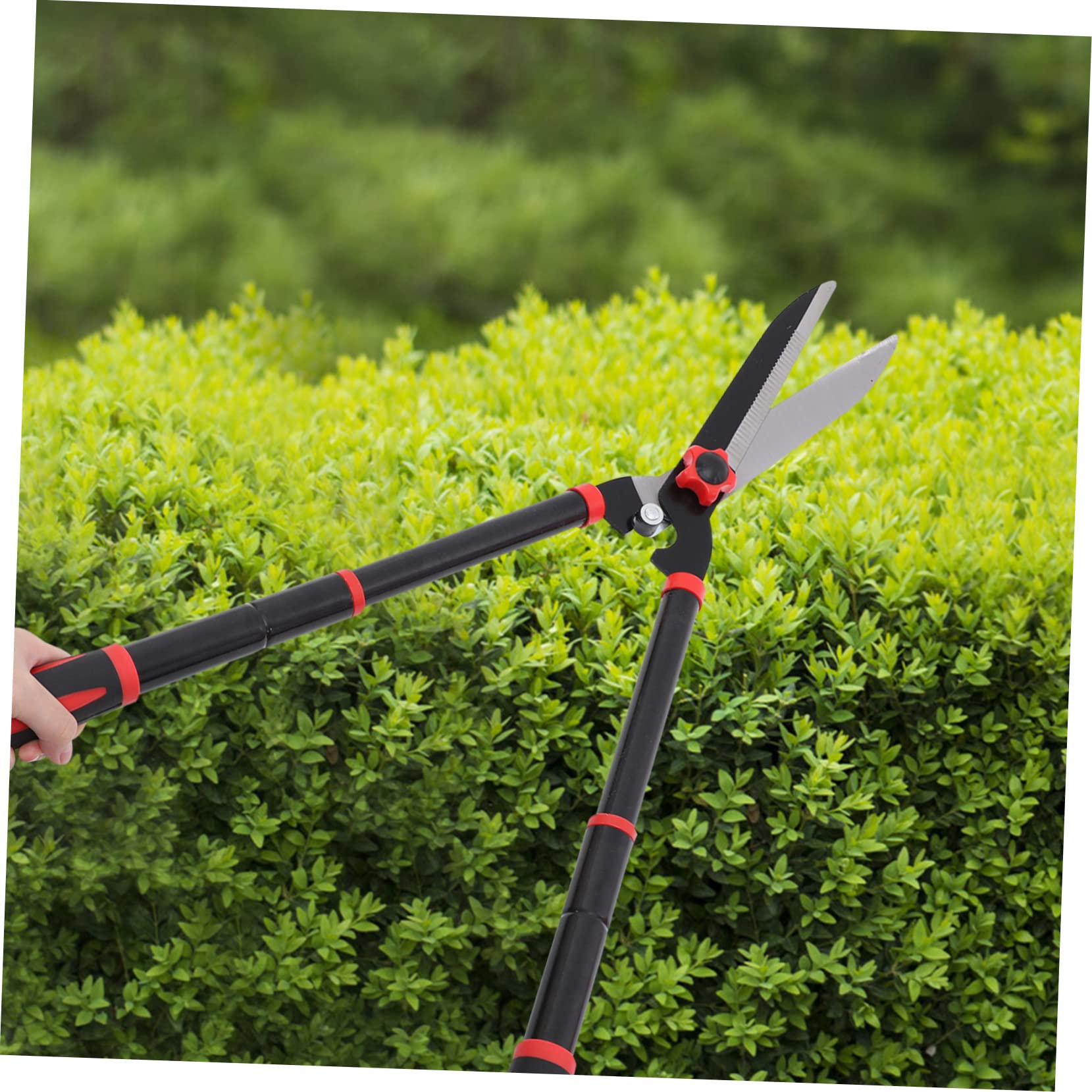 BESTonZON Heckenschere aus Sk5-stahl mit Gummigriff Teleskopierbar Schont Arm und Schulter für Heckenschnitt Gartengeräte für Gartenarbeit Ratschen Astschere