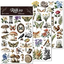 CATaireen Easter Rub On Transfers for Adults Crafts on Paper Wood Fabric Spring Press Stickers Farm Butterfly Floral Fairy Bunny Eggs Elements Decal Botanical