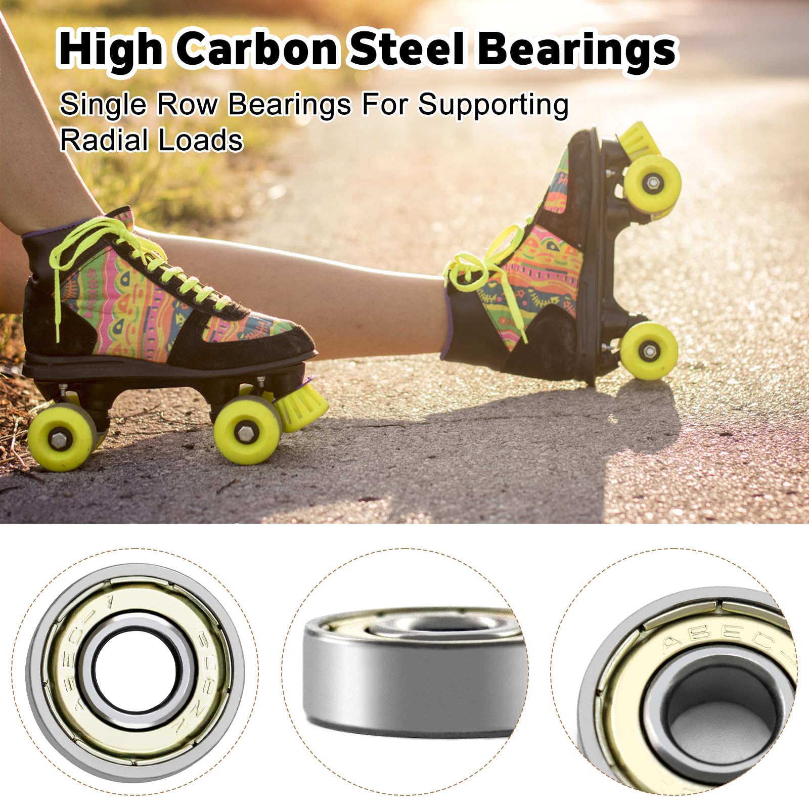 Rodamientos Metálicos 608ZZ para Monopatín Patines Longboard Fidget Spinner 40 Piezas Plateado