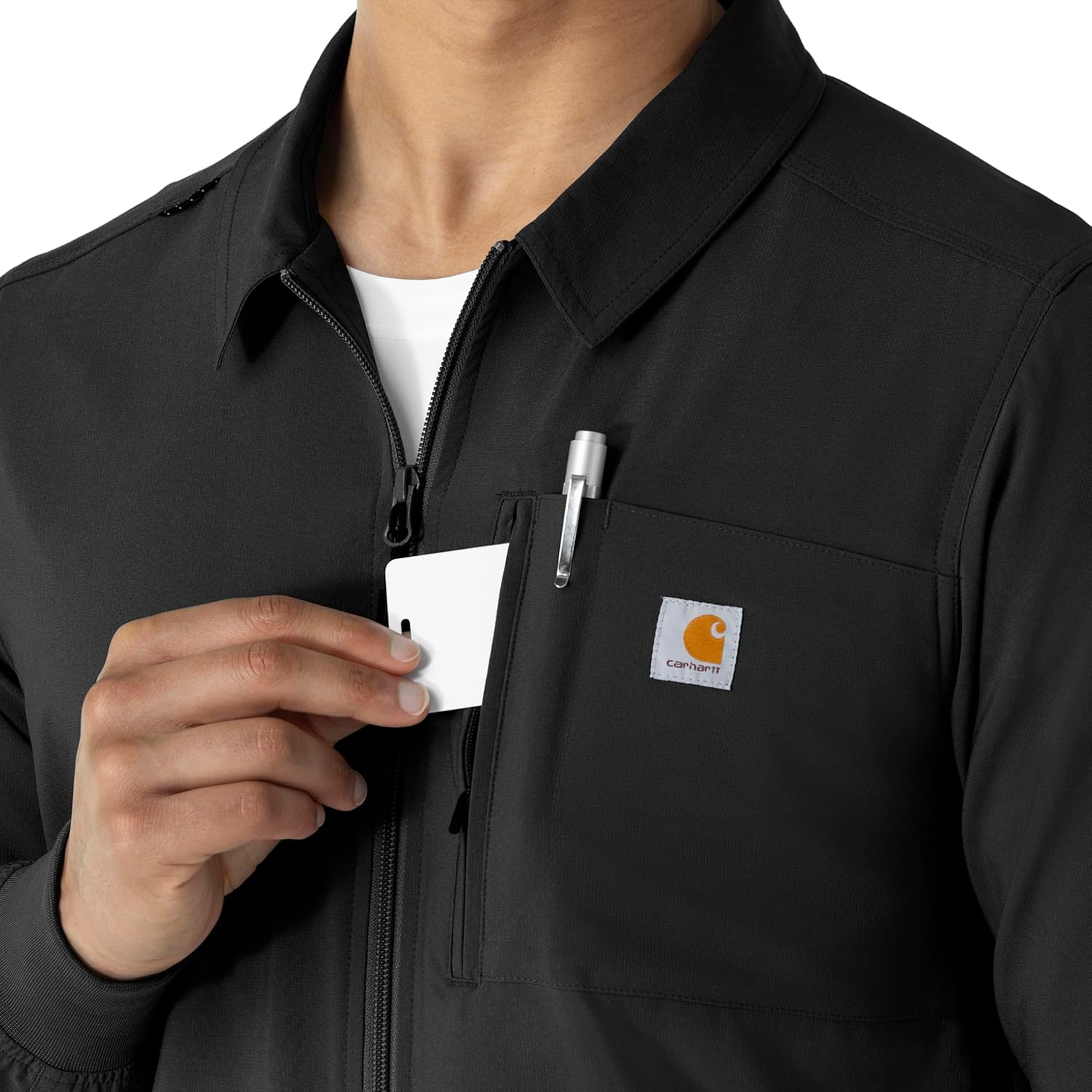 Carhartt Scrubs C80023 Men's Rugged Flex® Modern Fit Bonded Fleece Jack - Image 9