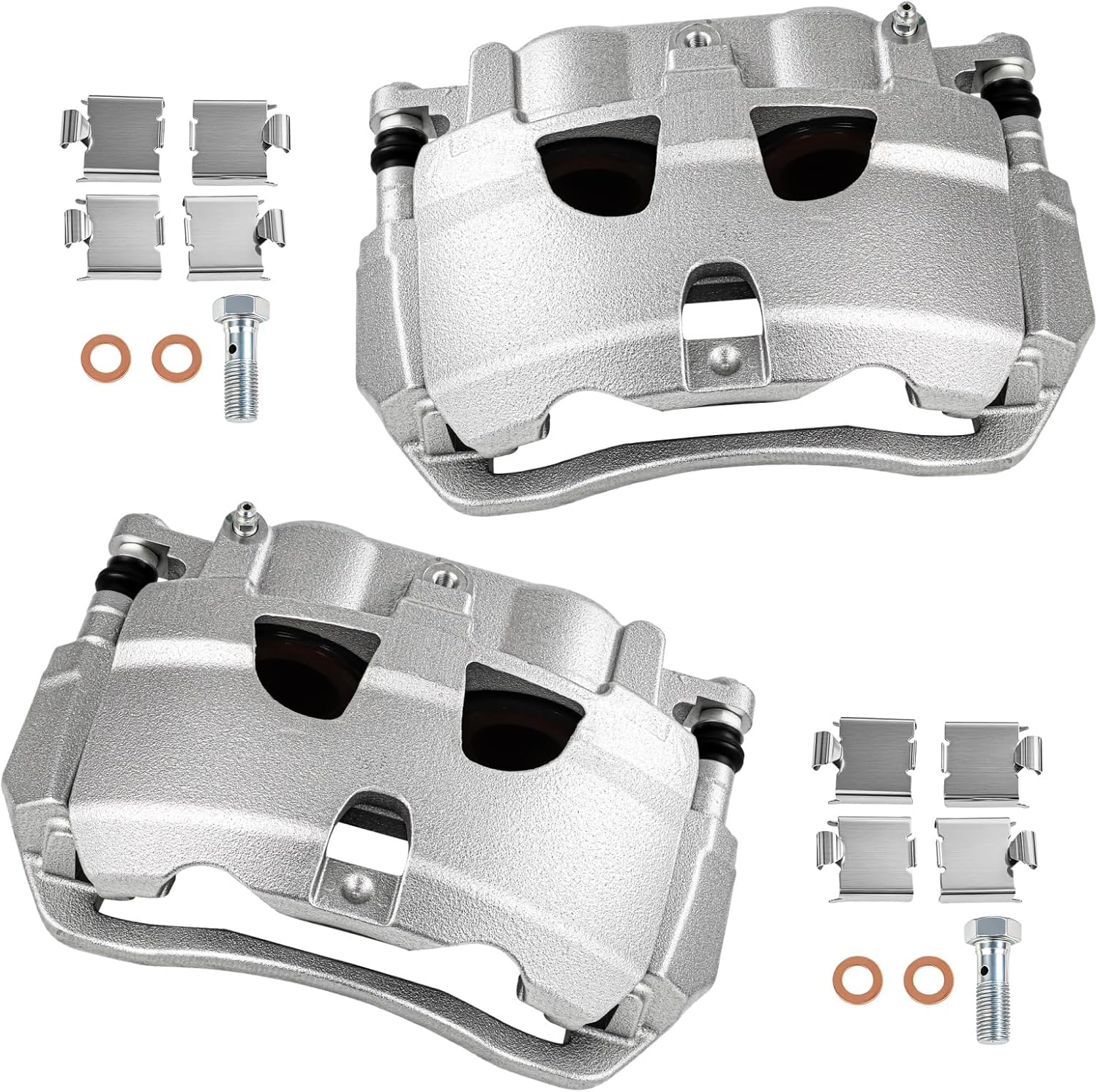 cciyu Front Left & Right Brake Calipers Assembly w/Bracket 18B5073 18B5072 For Ford For E-150/For E-250/For E-350 Super Duty/For E-450 Super Duty