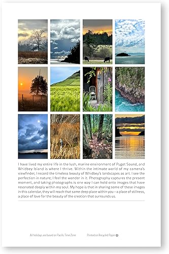 Miniatura 2 de Calendario Spirit of the Salish Sea 2024 Whidbey Island Landscapes - Tamaño compacto de 5.5 x 17 pulgadas cuando está abierto - Calendario natural