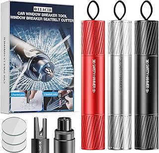 Window Breaker Seatbelt Cutter,Car Accessories for Women&Men,Gifts for Men Women Dad Mom,Stocking Stuffers for Adults Teens,Car Glass Breaker Safety Hammer for All Vehicles (3PCS)