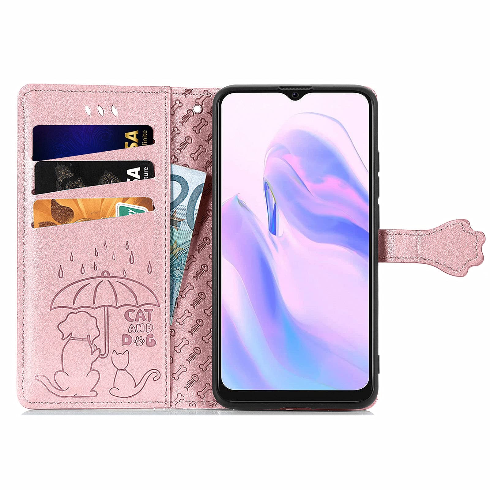 Custodia Portafoglio Per Blackview A70 / A70 PRO / A70E - Flip Cover In Pelle PU Marrone Con Slot Carte E Supporto
