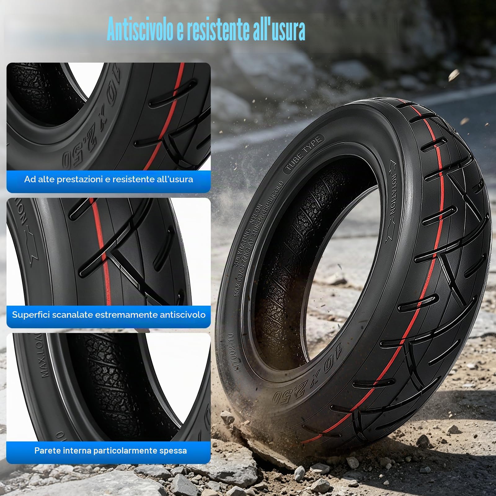60/70-6.5 Pneumatico tubeless da 10 pollici per Ninebot Max G30/ G30D 2 / G30E 2 / G30P / G30LP,60/70-6,5 ruote di ricambio autoriparanti, accessori per pneumatici Ninebot Scooter(2 PCS)