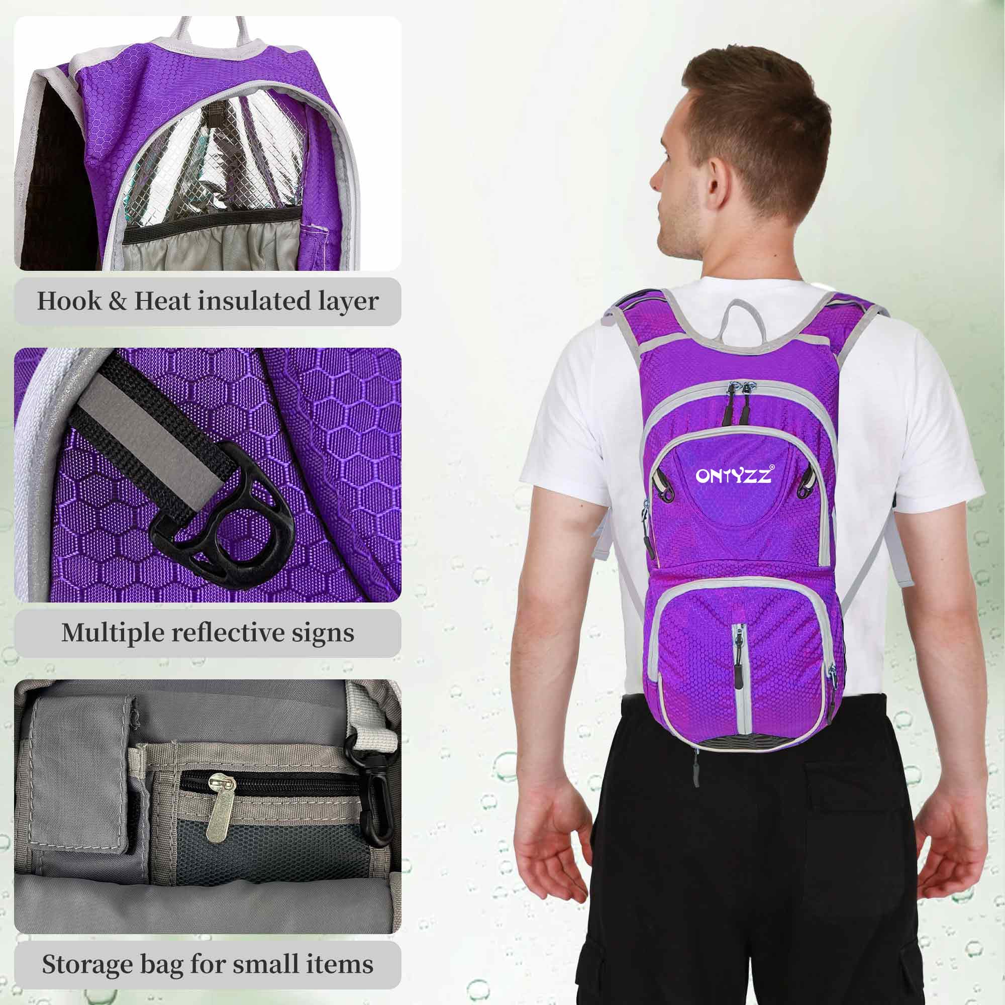 ONTYZZ Sac à Dos Vélo 12L Unisexe Nylon Sac à Dos Sport étanche pour Fitness Course Randonnée Escalade Camping Ski Trekking Vélo Sac Dos
