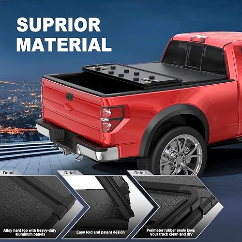 Miniatura 39 de MOSTPLUS - Cubierta de caja de camioneta de tres pliegues compatible con Ford F-150 2015-2020, caja de 3 pliegues Styleside (caja de 5.5 pies)