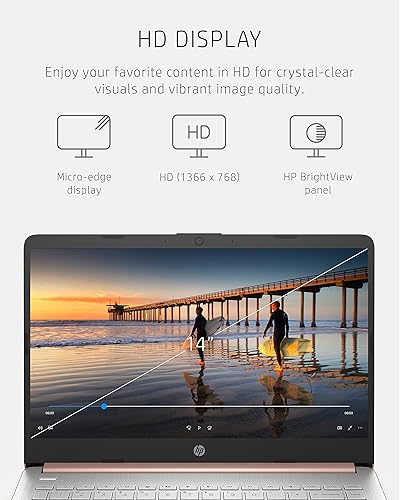 Miniatura 4 de HP Computadora portátil 14, Intel Celeron N4020, 4 GB de RAM, 64 GB de almacenamiento, pantalla HD de microborde de 14 pulgadas, Windows 10 Home,