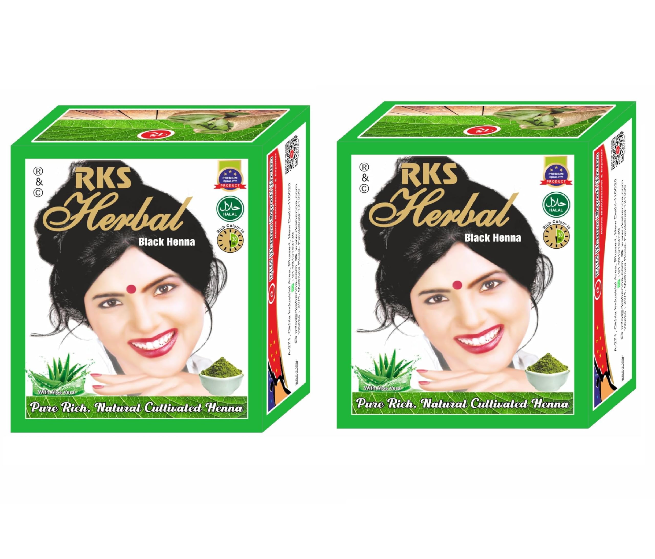 Herbal Henna Mehendi for Hair Women and Men | Natura l Henna Mehendi for Hair | Long Lasting & Silky Smooth Black Color | Organic Powder for Men and Women, Black 60g x 2-image-35