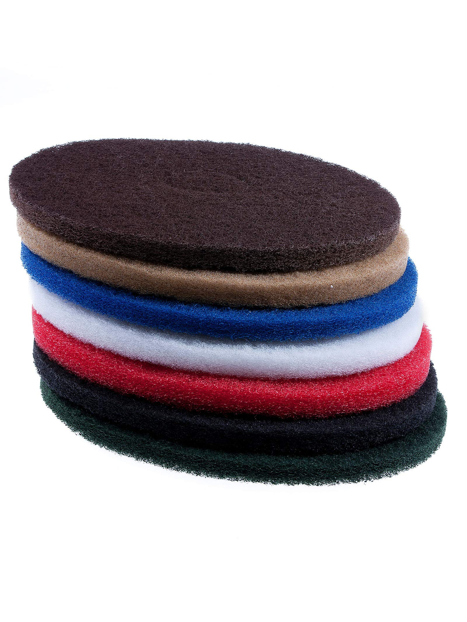 Superpad Maschinenpad 16“ - 406 mm weiß (5 Stück) Polierpad für Holz Schrubbmaschinenpad Einscheibenmaschine-Pad Reinigungspad Bodenpad Ölen Wachsen Einpflege