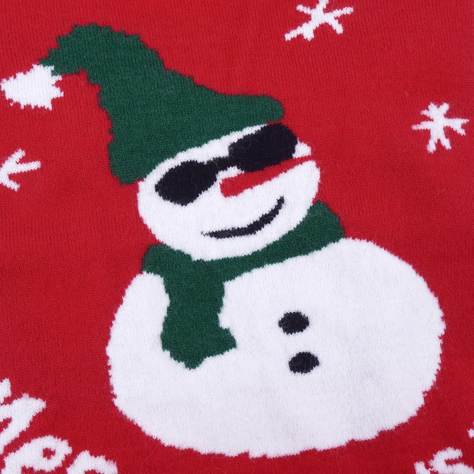 Hjumarayan Dog Christmas Jumper - Cosy Snowman Jumper Small, Warm Winter Sweater with Harness Hole for Pomeranian Mini Dachshund, Red S - Image 2