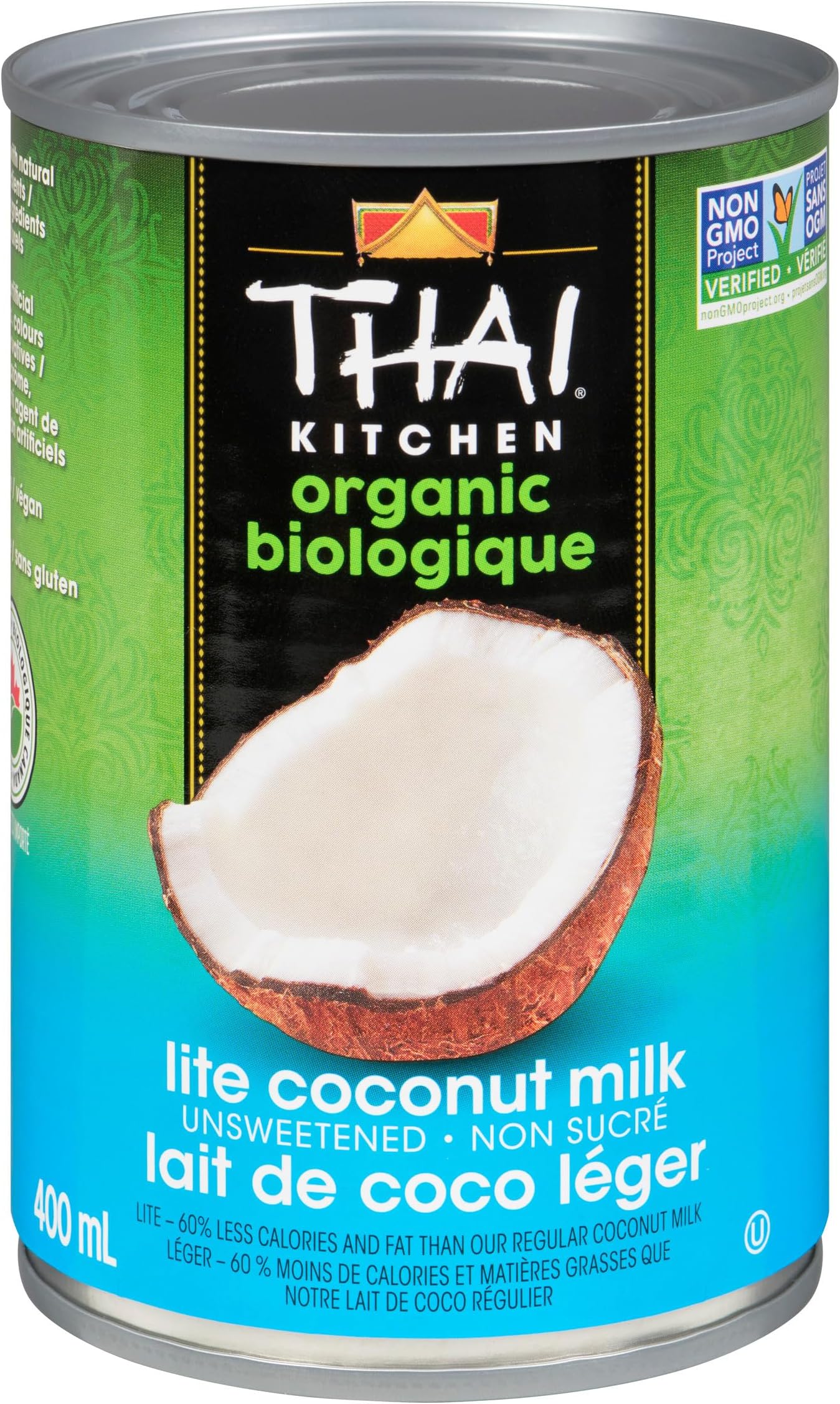 Organic Unsweetened Lite Coconut Milk, 13.66 fl oz (Pack of 6)