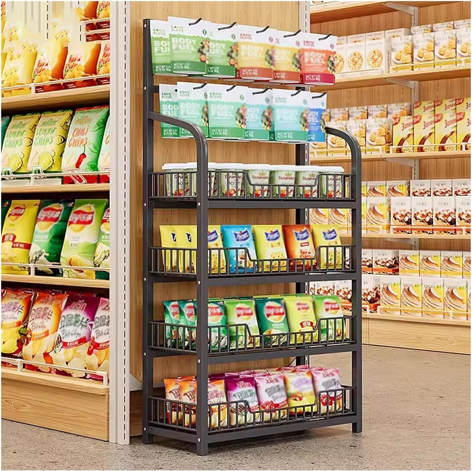Amazon｜Cool Well 陳列棚 スーパーの棚 スーパーマーケットの陳列棚