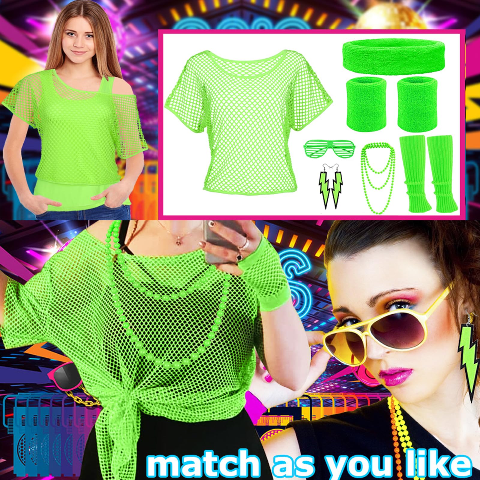 GWAWG Women's 90s Costume, Green - Image 4